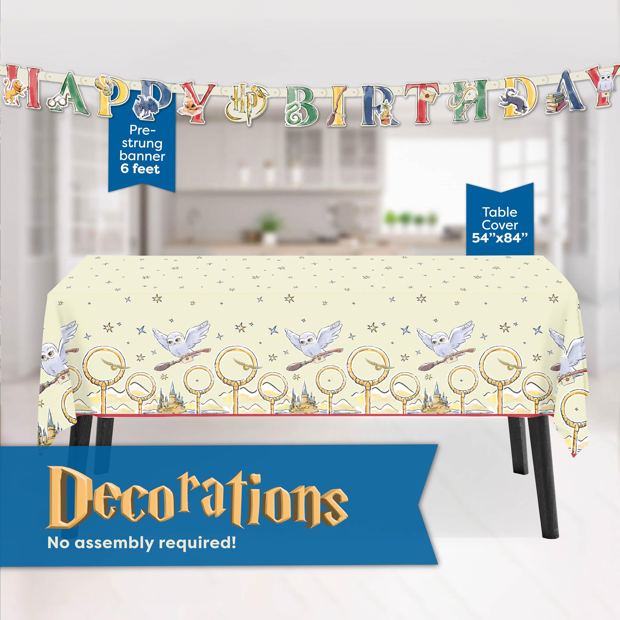 Harry Potter Birthday Decorations Kit 16 plates and 16 napkins