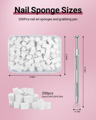 Ombre nail sponges conforming to nail curve for smooth gradients
