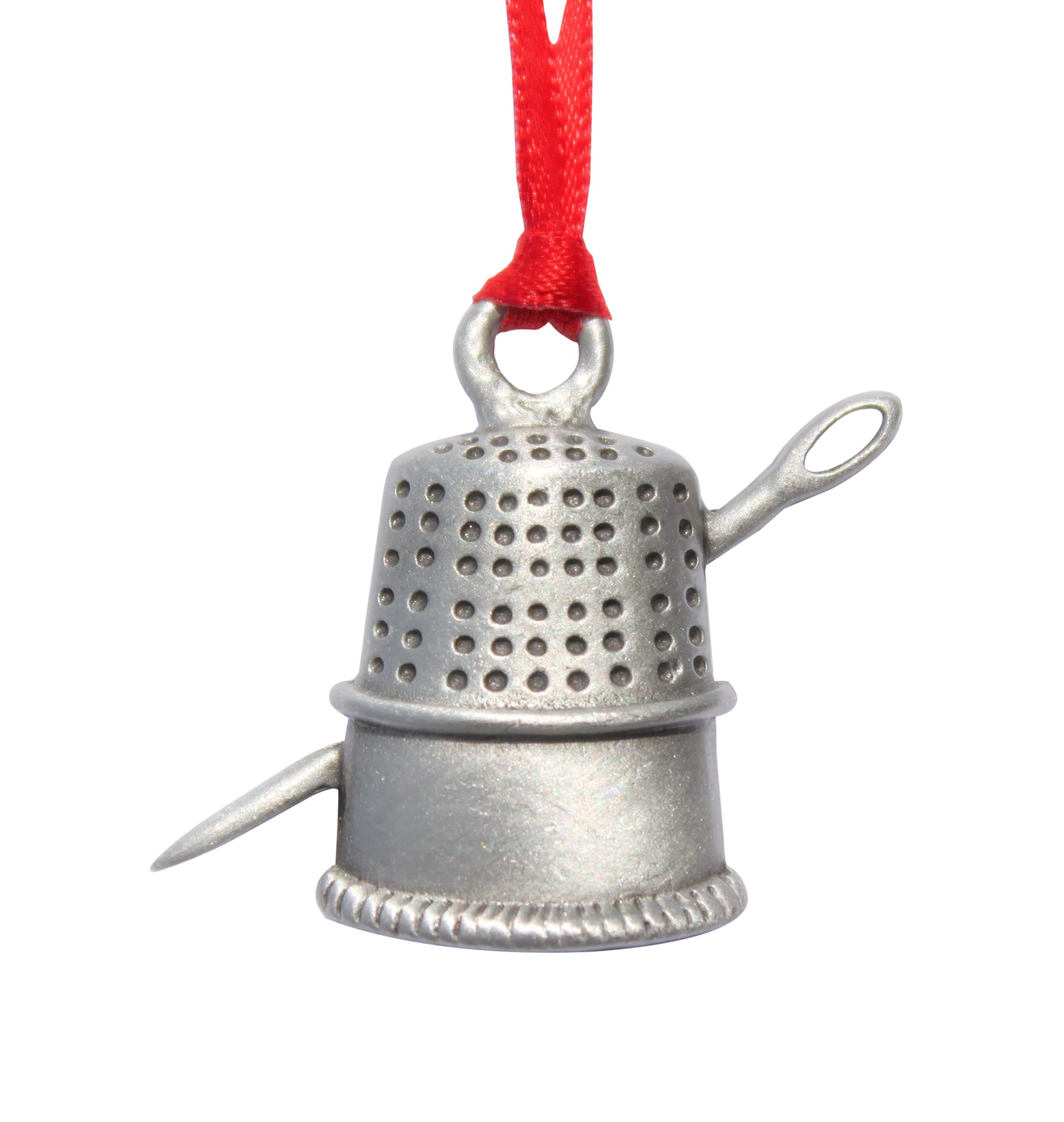 Hastings Pewter Company lead free pewter needle and thimble ornament product image