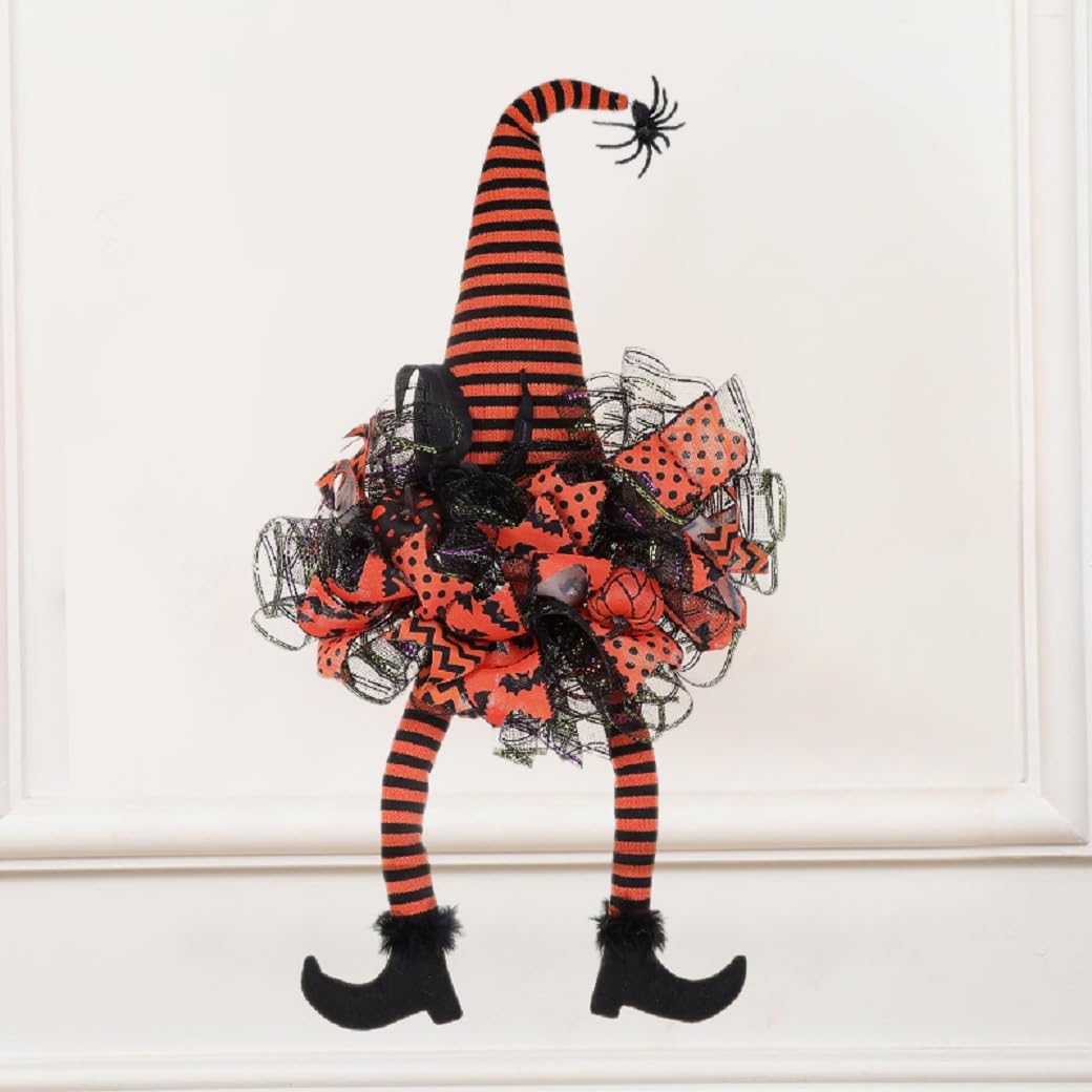 Hat Legs Halloween Front Door Outside Wreath size about 30 x 16 inches