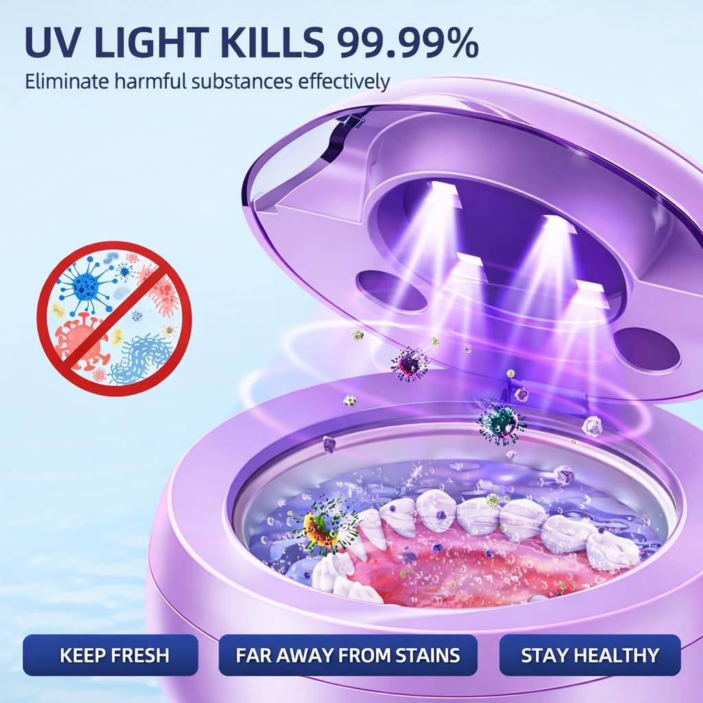 Four cleaning modes for aligners and mouth guards