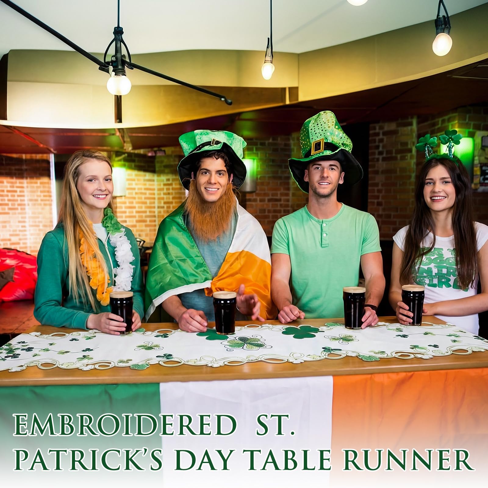 Haull St Patrick's Day table runner for weddings and daily meals
