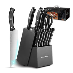 Full HAUSHOF 14 pcs kitchen knife set in wooden block