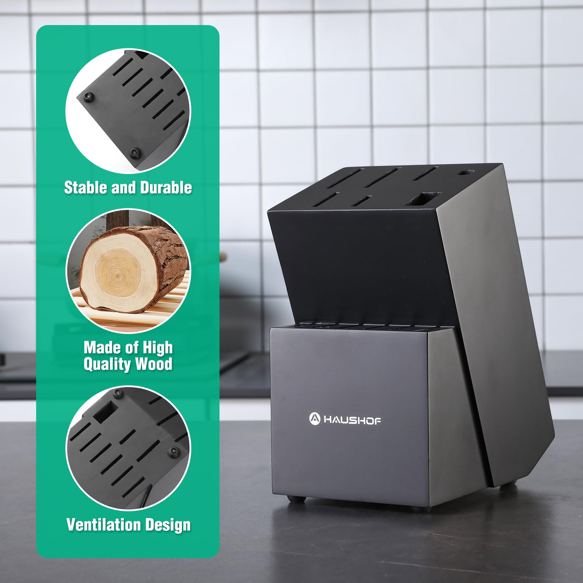 HAUSHOF 6-piece steak knives in block