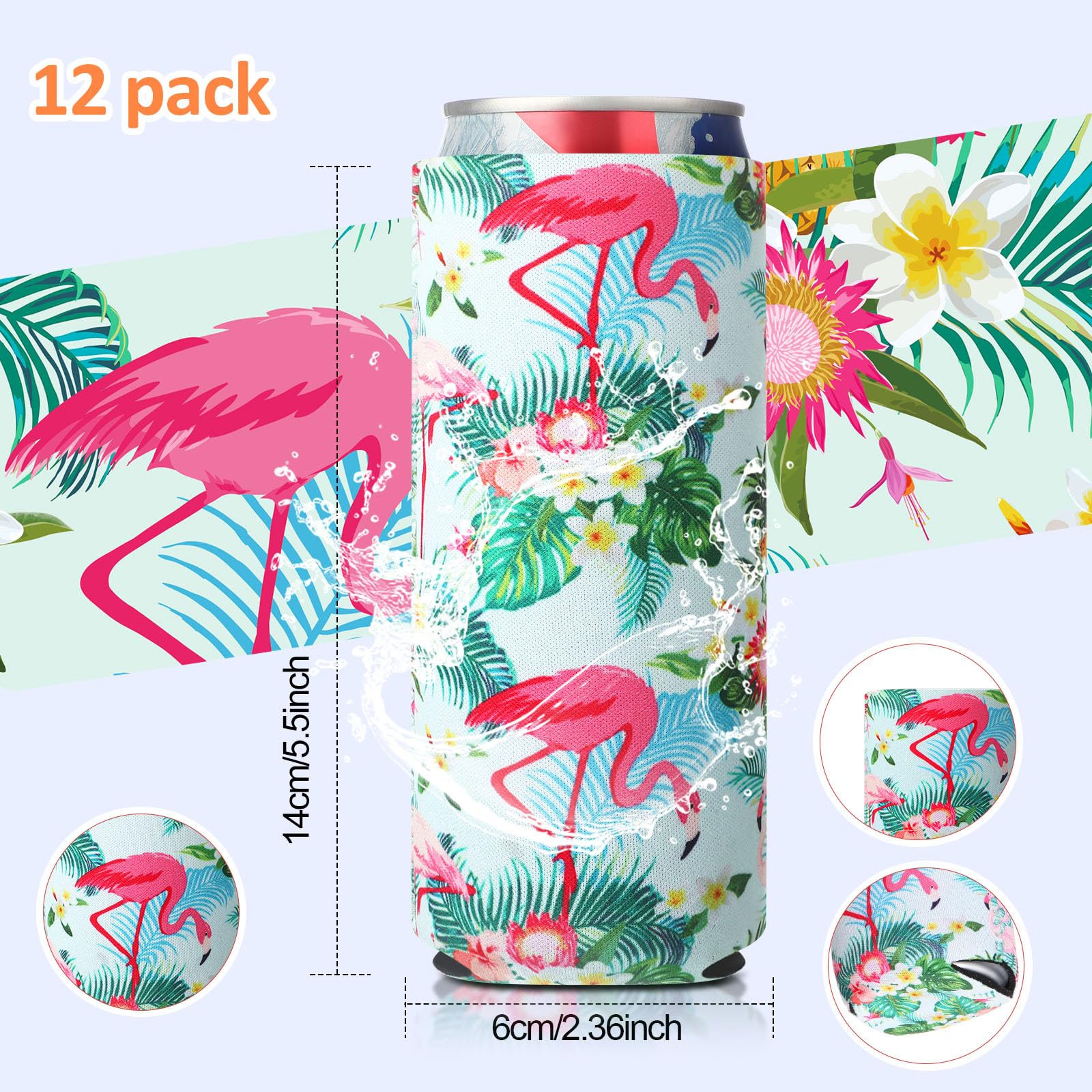 Hawaii style watermelon pineapple sleeve for 12 oz cans