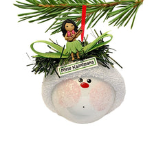 Hawaii Vacation Souvenir Glass Ornament featuring a Hawaiian Hula Girl W188 1483