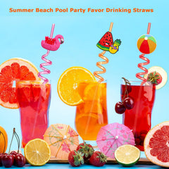 Detachable Summer Element pattern charms on straw