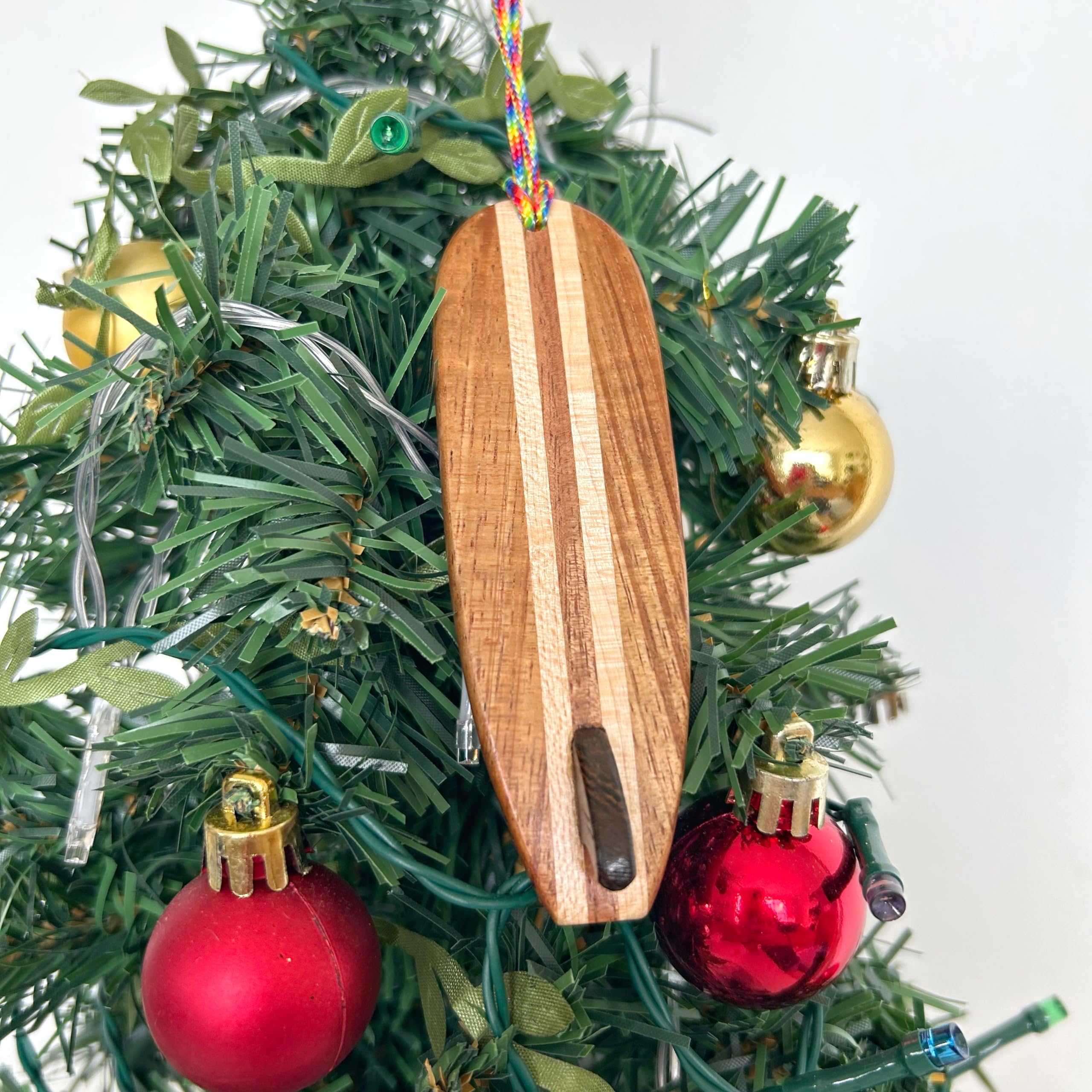 Compact island craft surfboard ornament for decor