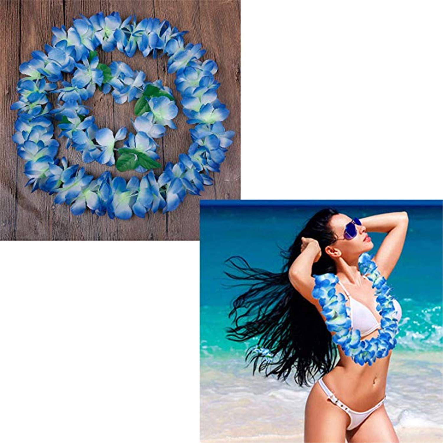 Hawaiian Leis multicolour 41 inch length close up