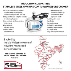 Hawkins SSC15 1.5 L pressure cooker with 6.6 mm sandwich bottom