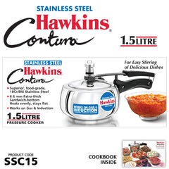 Hawkins SSC15 stainless steel body and lid close up