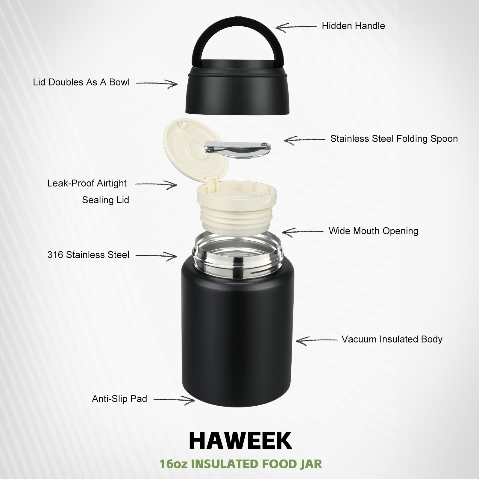 12 oz lunch jar designed for travel and school