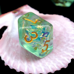 Haxtec light green DND dice set polyresin dice
