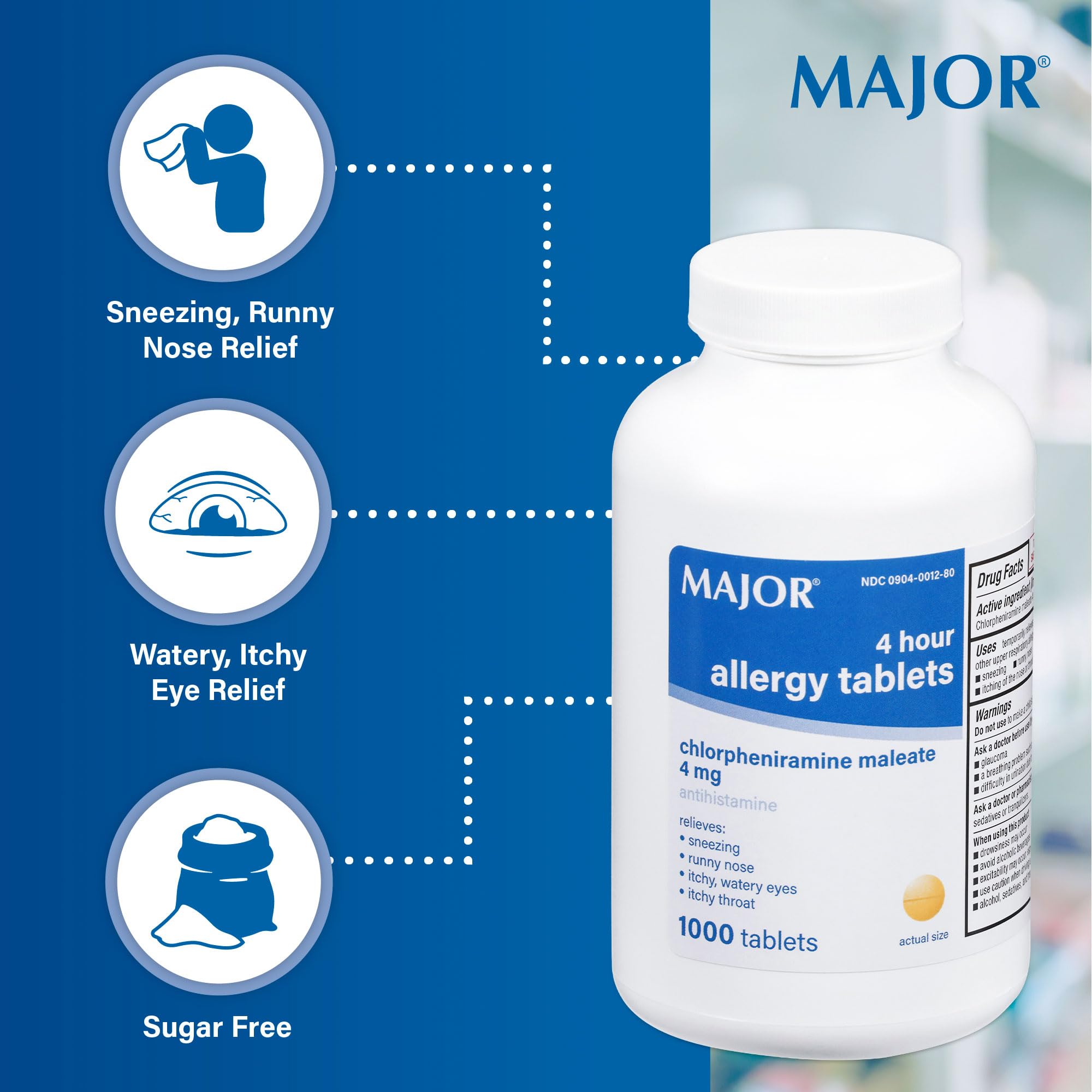 Hay fever relief MAJOR tablets product shot
