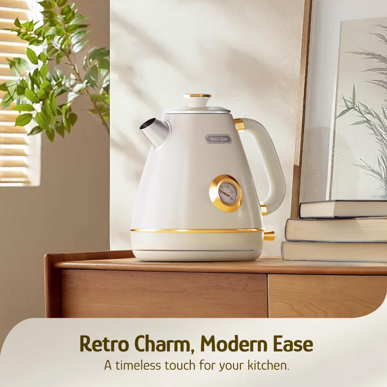 Hazel Quinn Retro Electric Kettle 1.7L capacity label