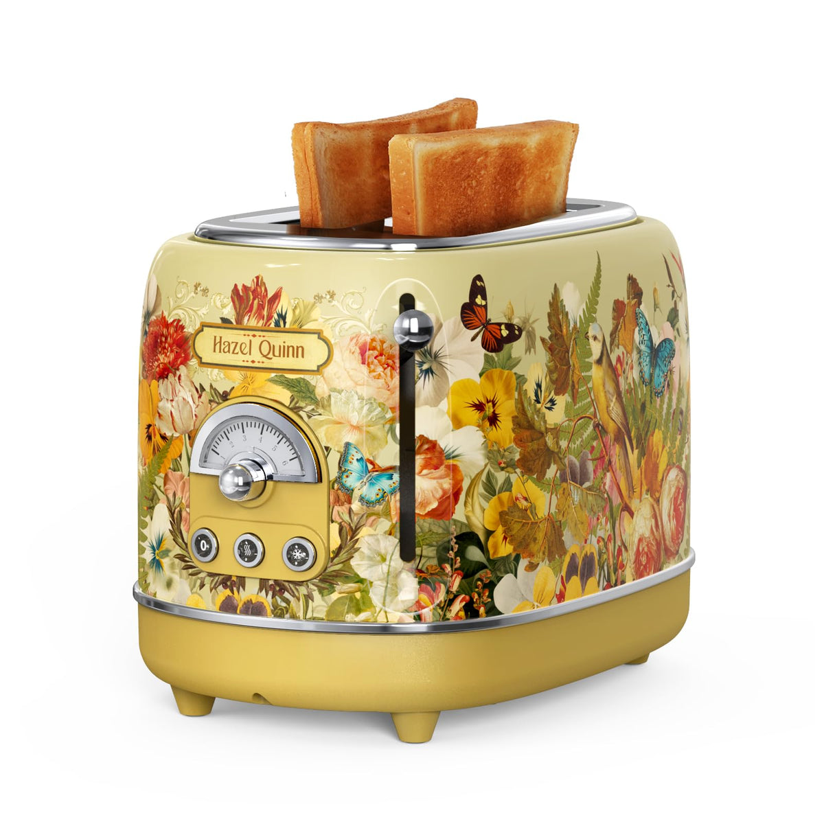 Hazel Quinn X Eduardo Recife 2-Slice Retro Toaster with 3 functions Cancel Defrost Reheat