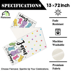 he is risen easter runner for kitchen dining setup