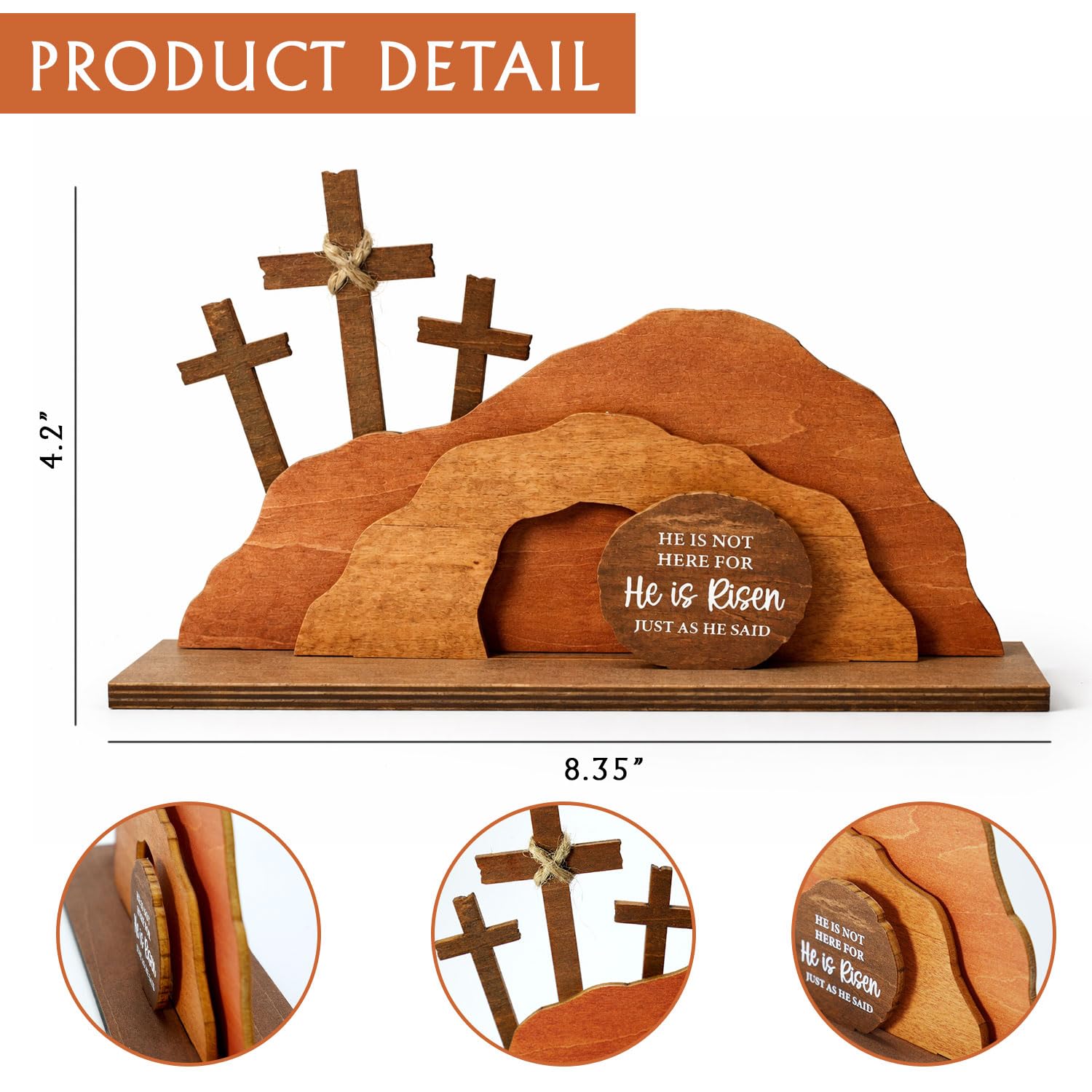 Handcrafted layered wood design in natural tones
