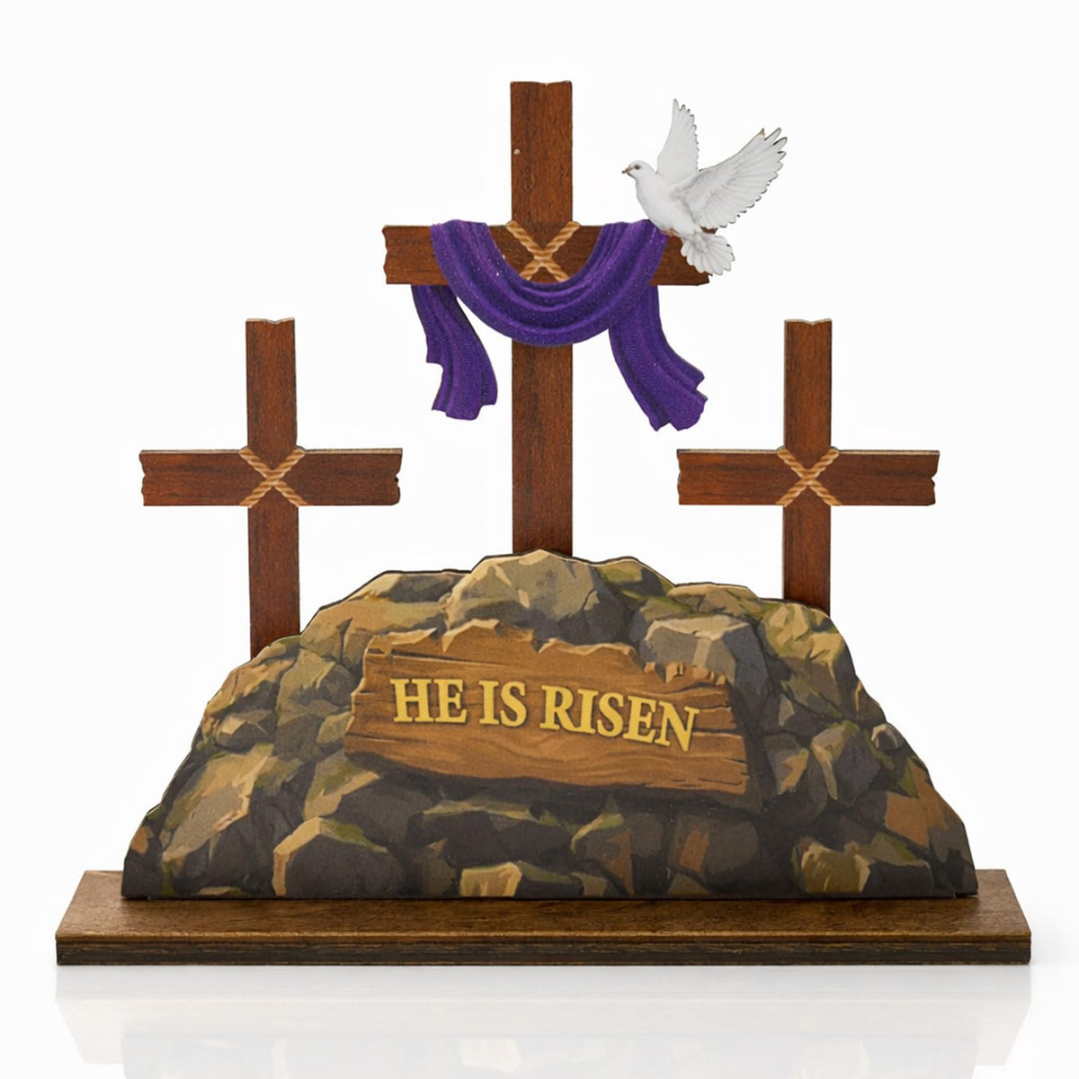 He Is Risen Easter Decorations wooden decor with crosses
