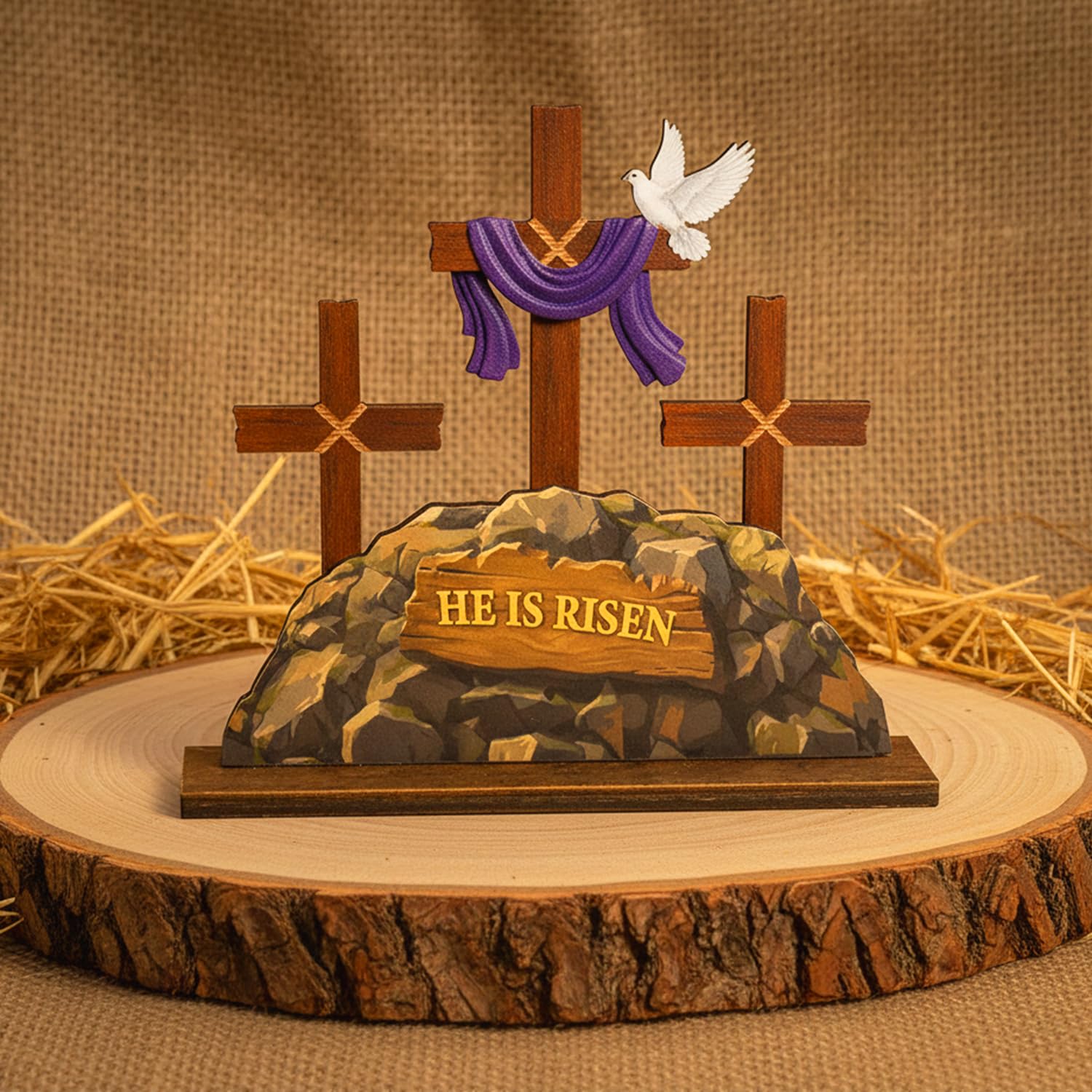 He is Risen Wooden Christian Gifts for Easter display