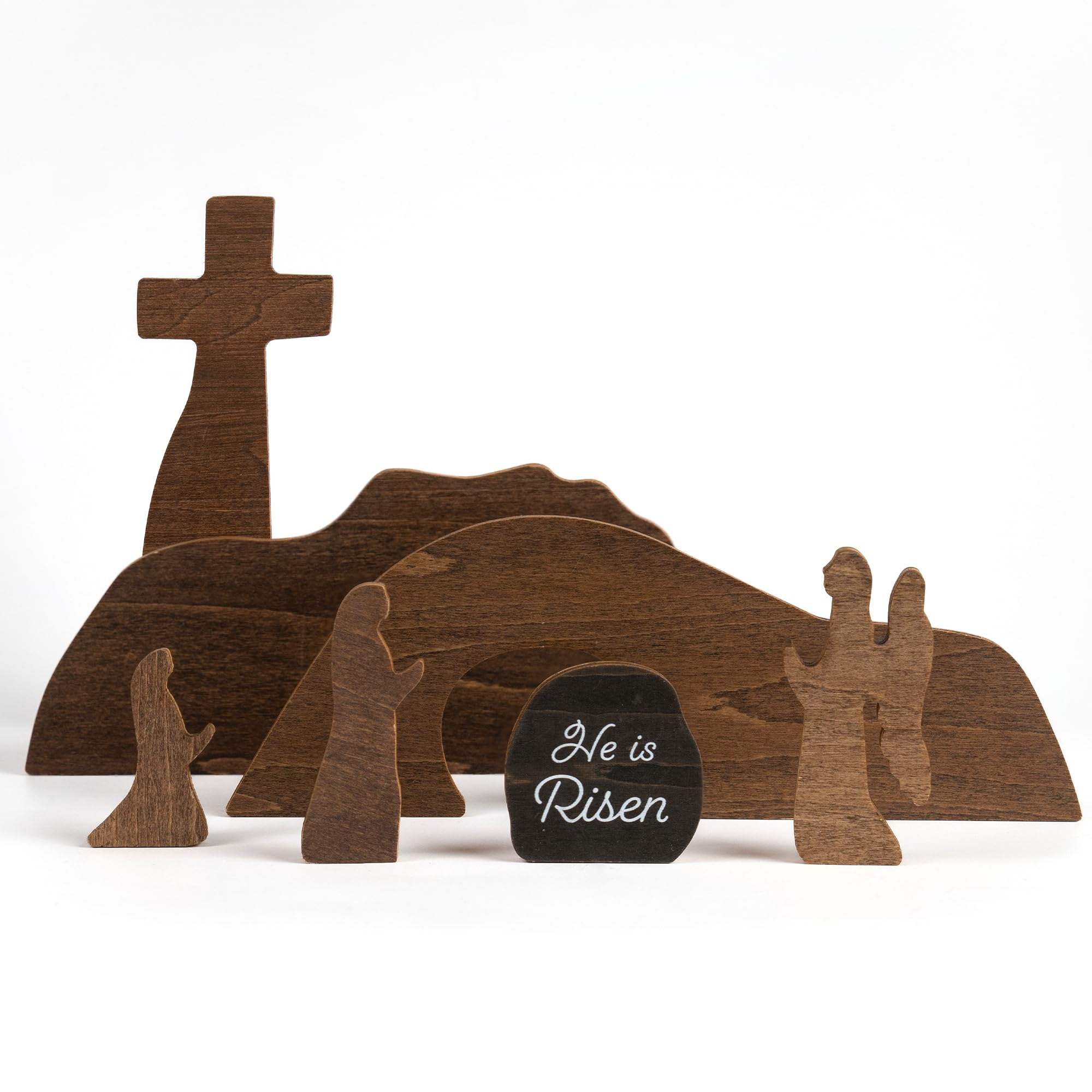 Giftable religious decor He Is Risen Easter scene
