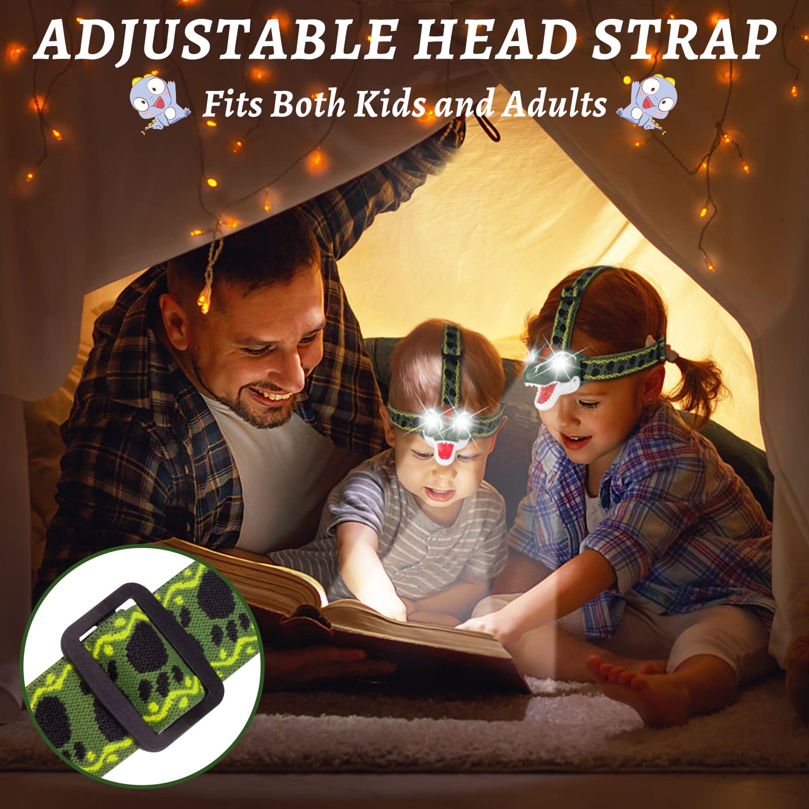 Adjustable elastic headband on kids and adults