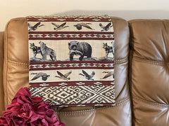 Bear design headrest cover suitable for log cabin chairs