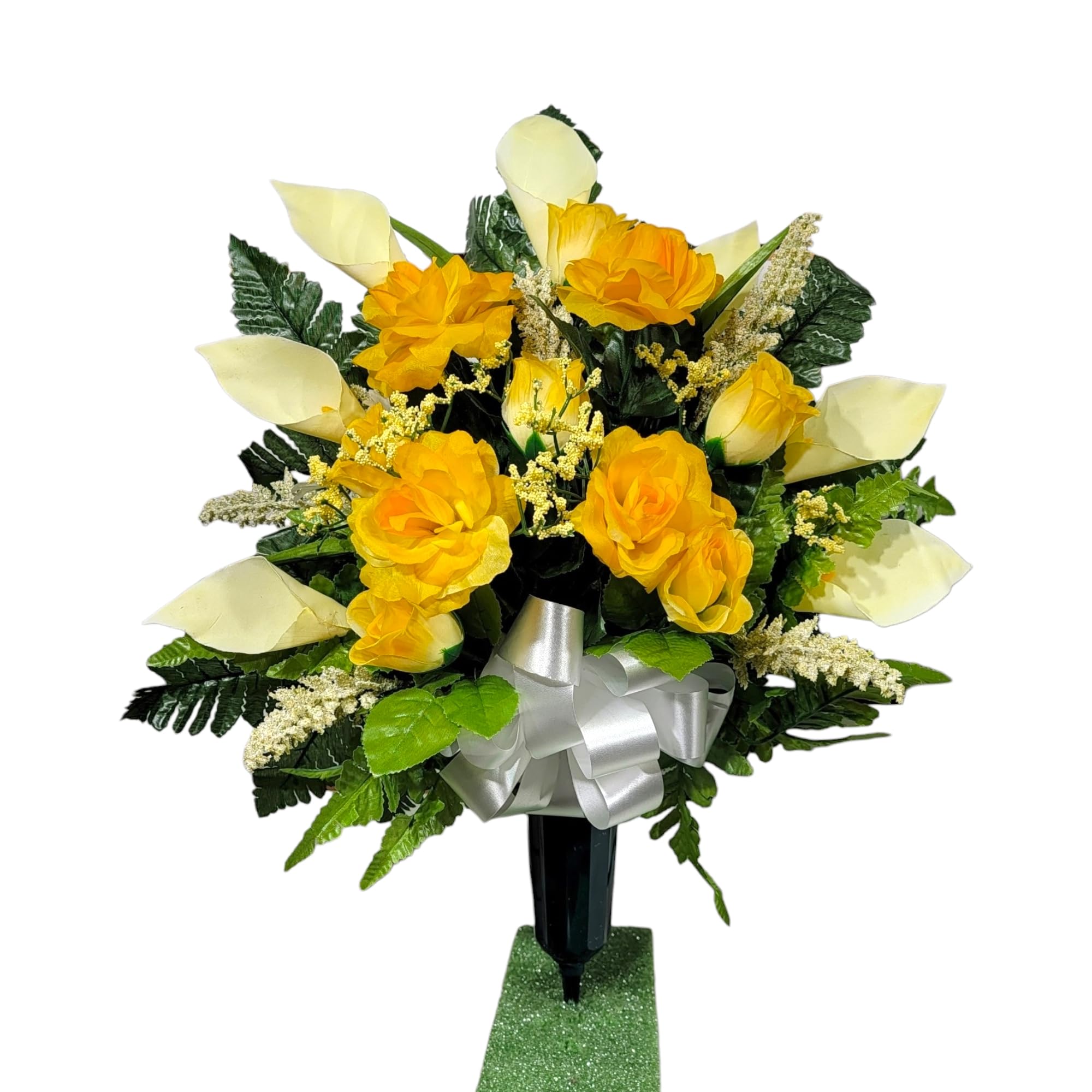 Faux silk grave flowers for headstone decorations