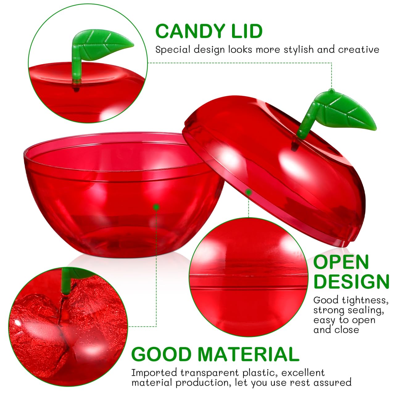Plastic apple candy boxes for Christmas events Healeved image