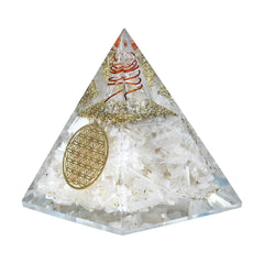 HEALING ZONE Selenite Glow Crystal Pyramid product image close up