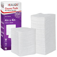 HEALQU 4x4 gauze pads non-woven pack of 200 for wound care