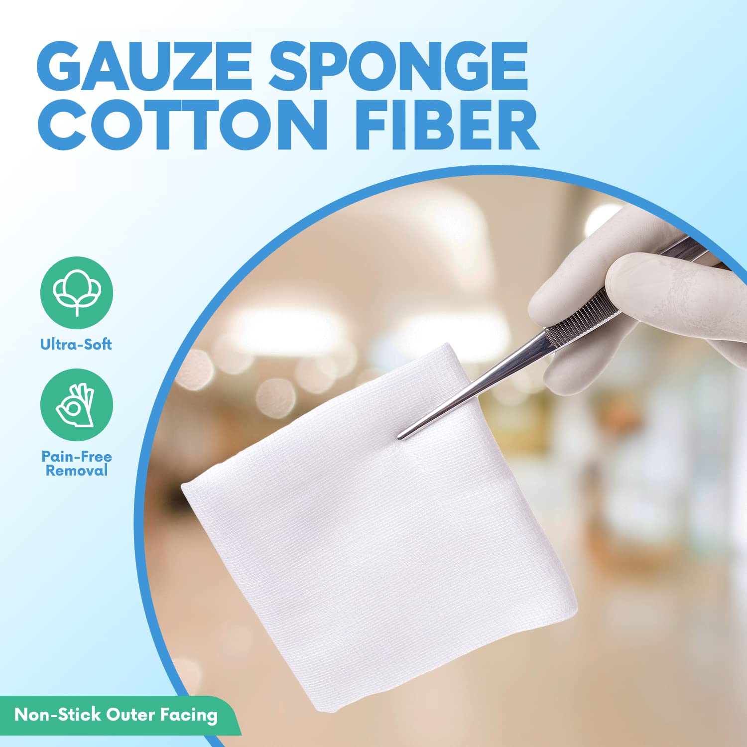 HEALQU 4-ply soft gauze sponges for wound care 2x2