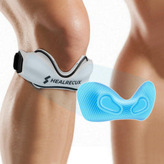 Healrecux patellar tendon support strap white front view