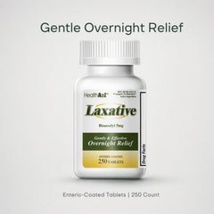 250 Count bottle HealthA2Z Laxative Bisacodyl 5mg packaging