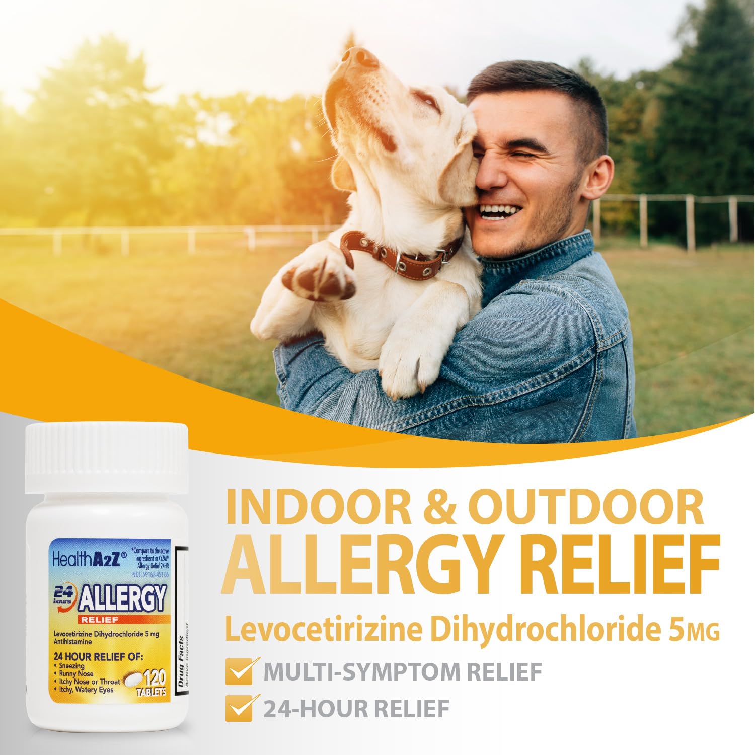Allergy relief tablets 5mg HealthA2Z 120 count