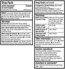 HealthA2Z Fexofenadine HCl 180mg bottle