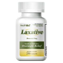 HealthA2Z® Laxative Bisacodyl 5mg bottle label front