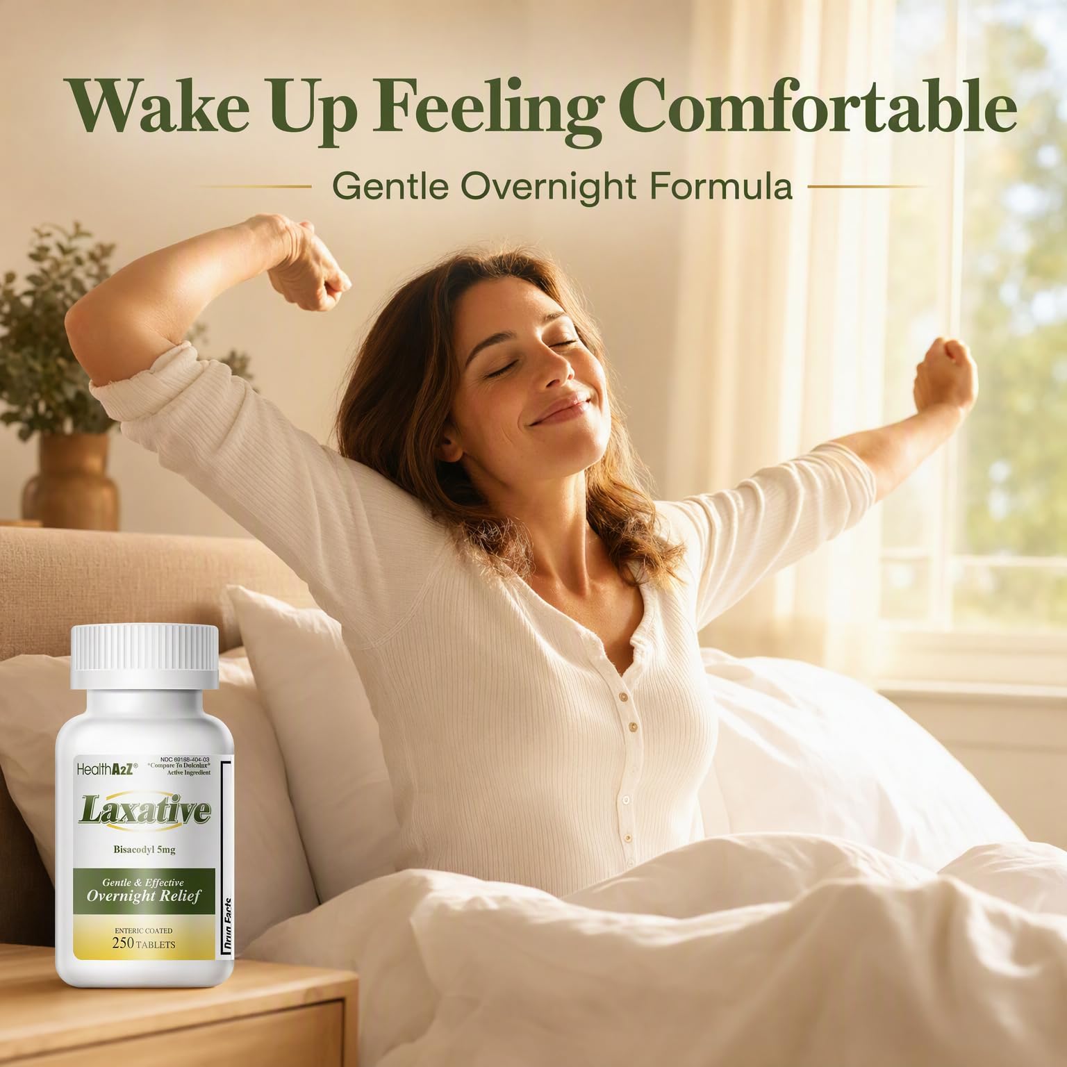 Comfort-Coated HealthA2Z Bisacodyl 5mg tablets easy swallow