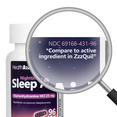 Diphenhydramine HCl 25mg softgels active ingredient label