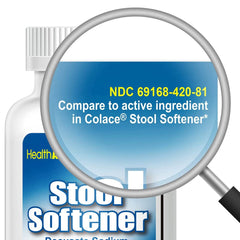 Docusate Sodium 100mg softgel HealthA2Z bottle