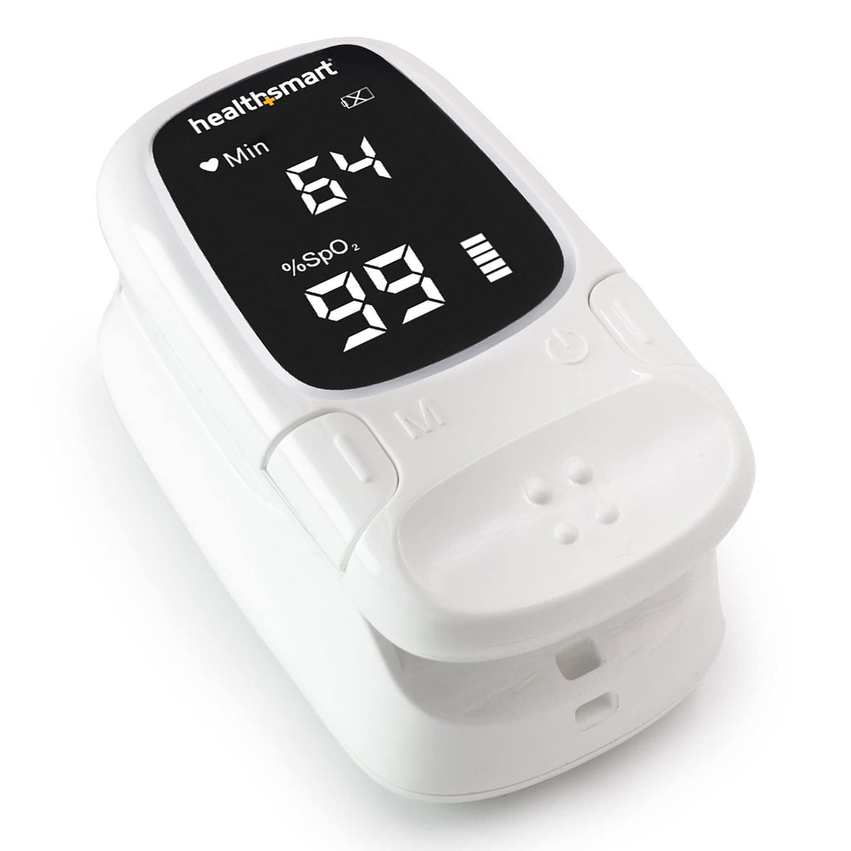HealthSmart Digital Fingertip Sport Pulse Oximeter LED display showing oxygen and pulse
