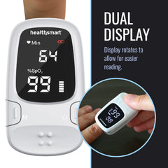 Featherweight HealthSmart oximeter with included lanyard for workouts
