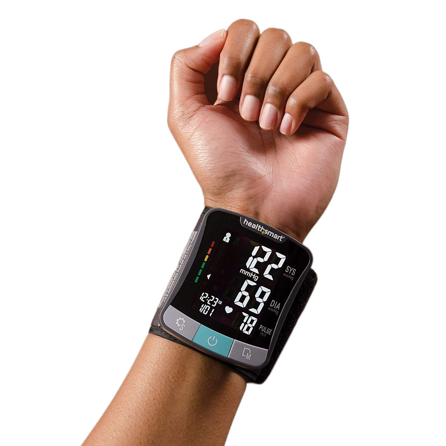 Wrist blood pressure monitor HealthSmart color black and gray