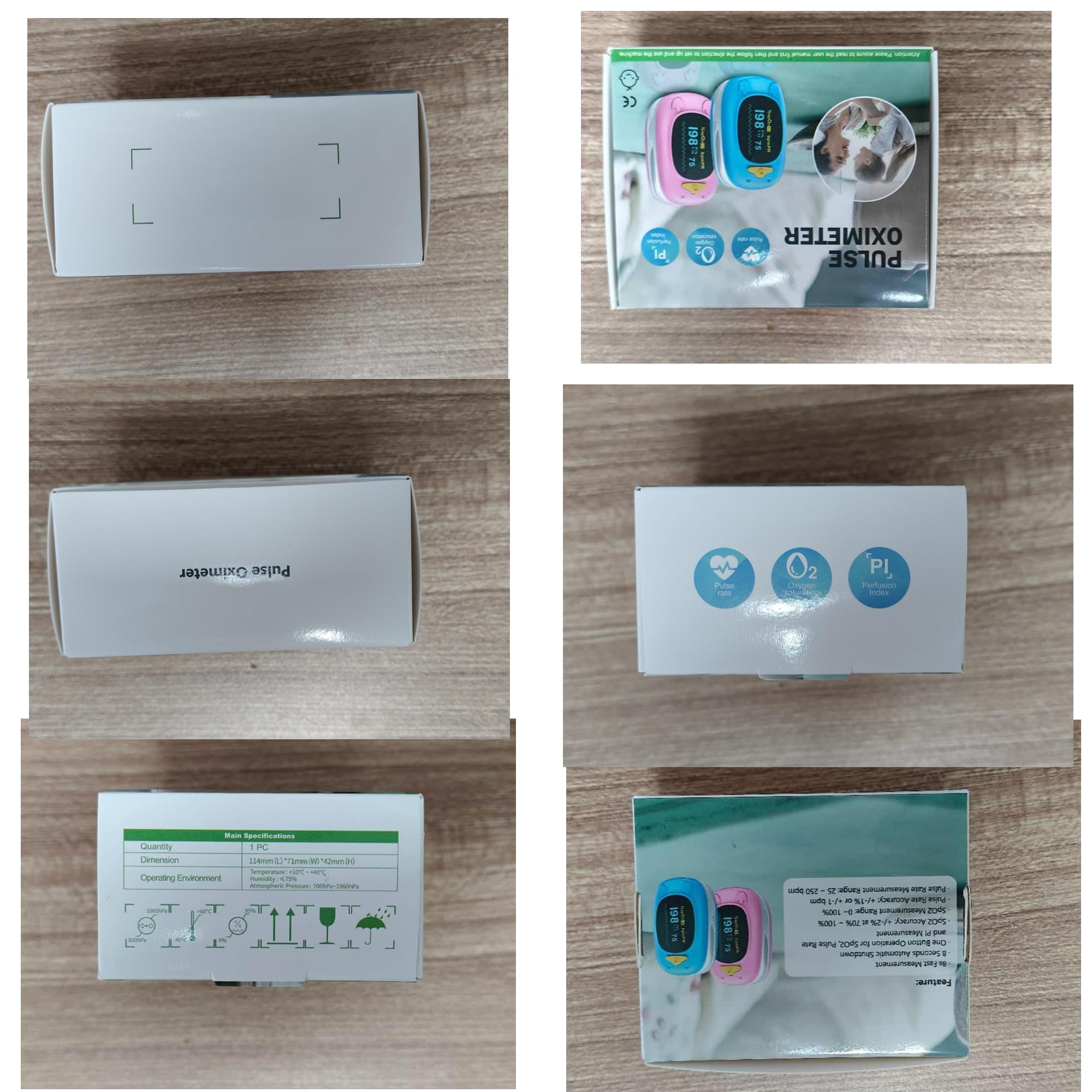 Healthtree JKS50A fingertip oximeter OLED display close up