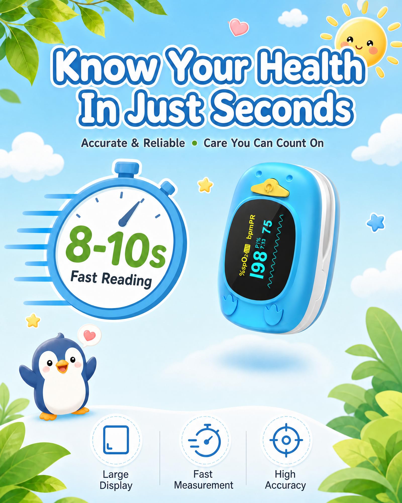 Healthtree JKS50A SpO2 monitor for family health tracking