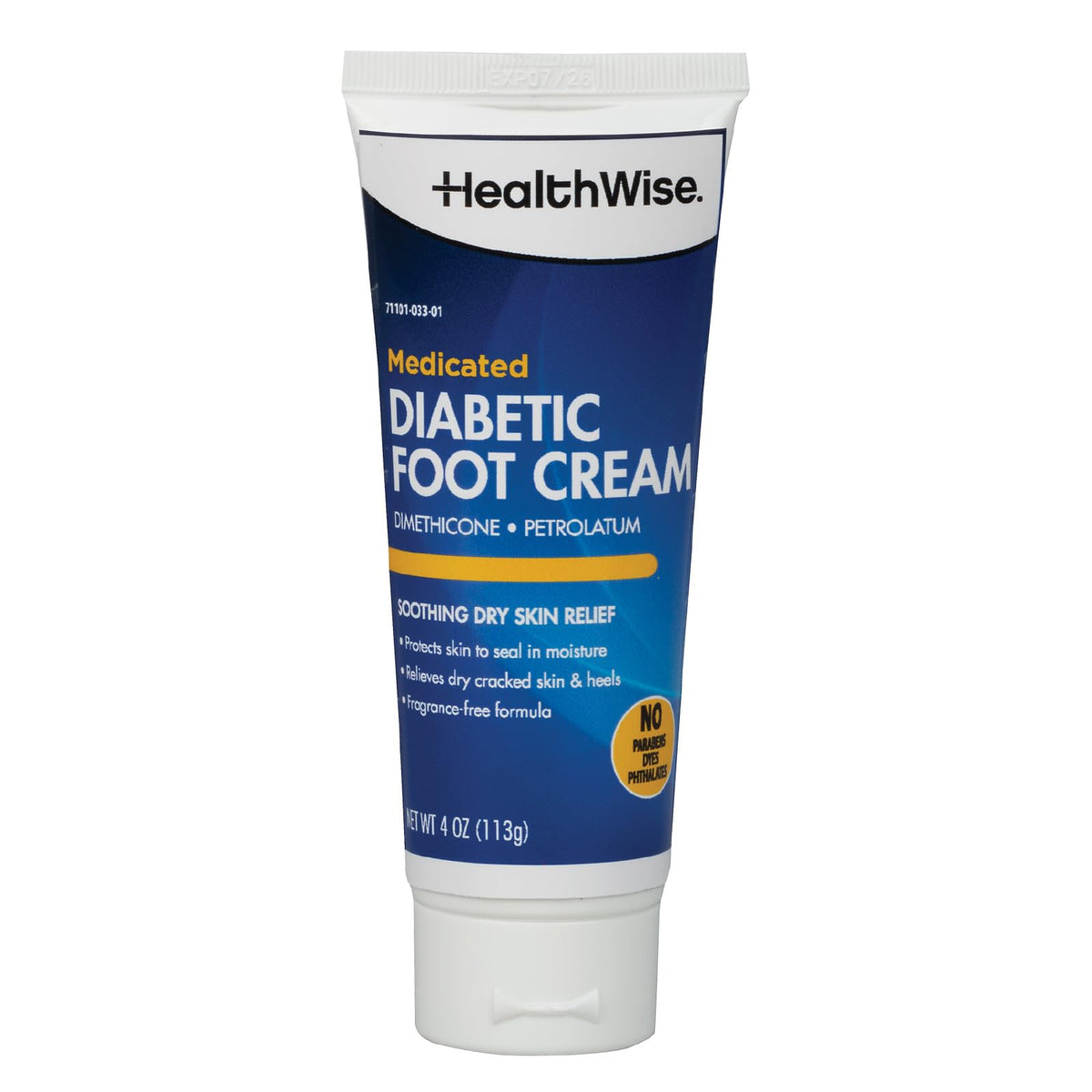 HealthWise Diabetic Foot Cream 4 oz tube for diabetic foot care