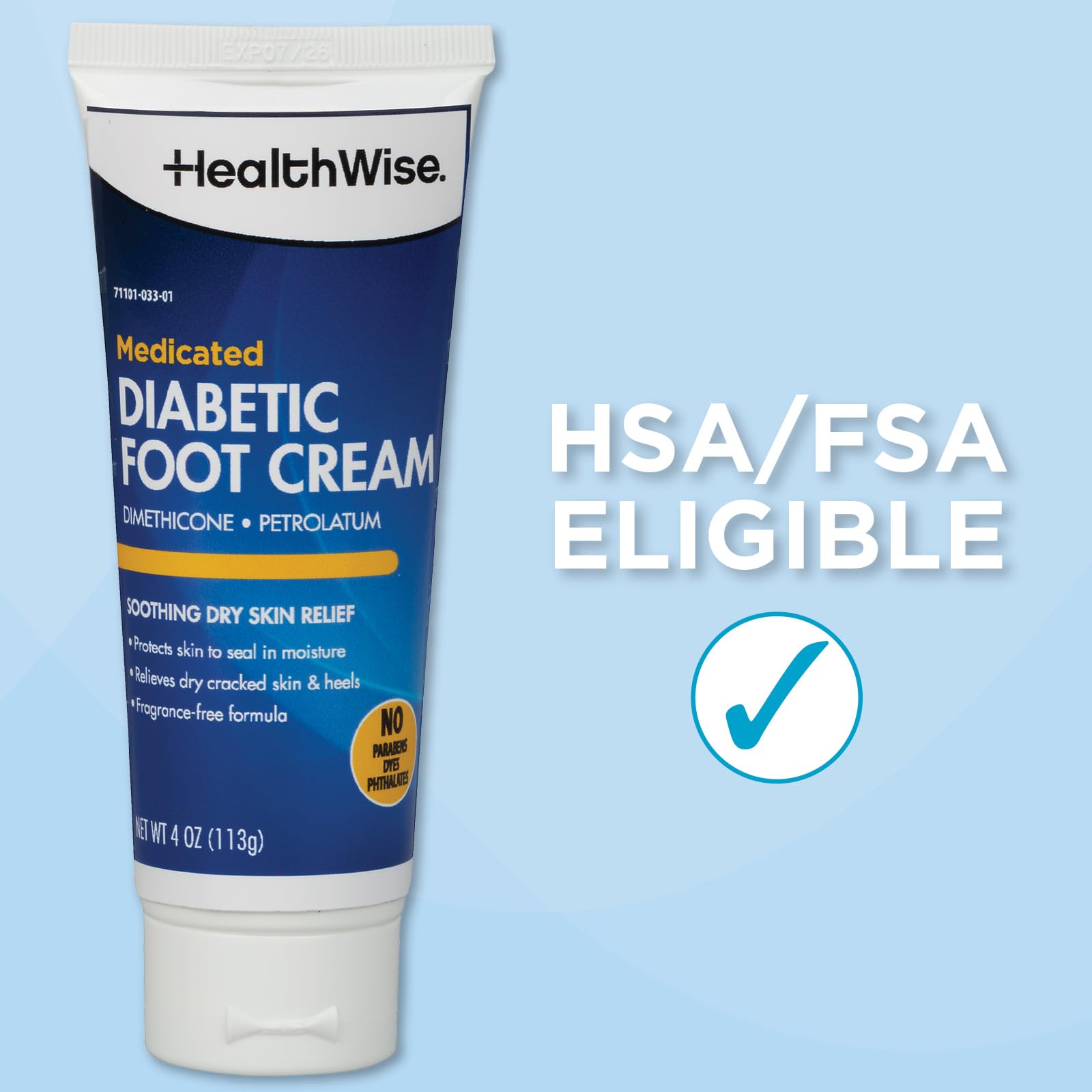 HealthWise Diabetic Foot Cream for rough skin on feet
