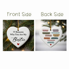 White ceramic heart keepsake ornament