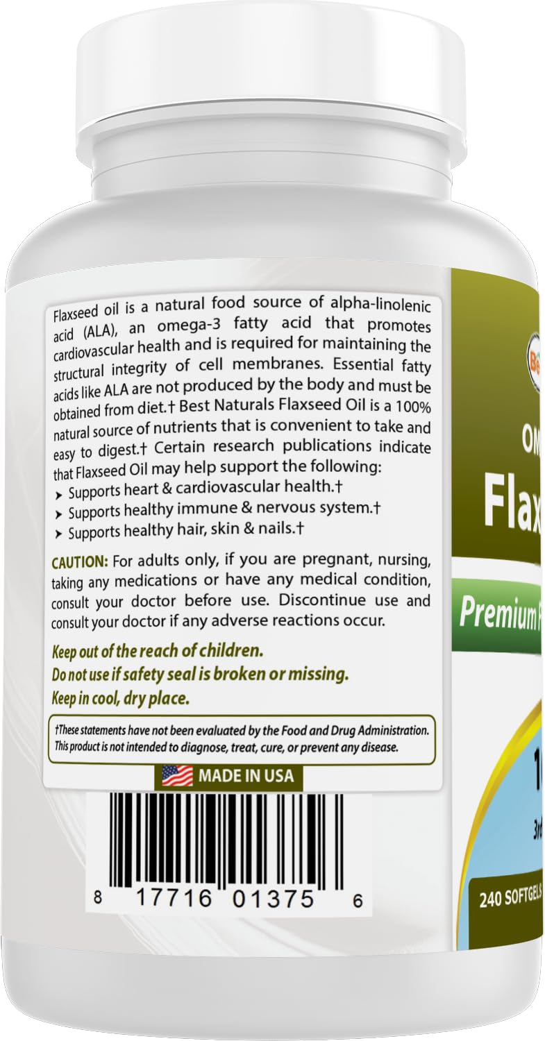 Heart health flaxseed oil omega-3-6-9 details