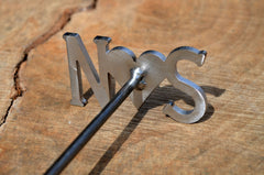 Heart initial branding iron 2in tall 4in wide
